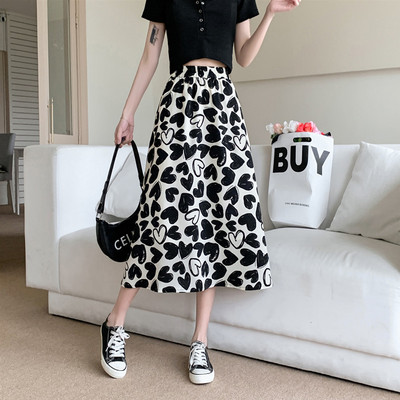 taobao agent Brace, pleated skirt, black summer long skirt, plus size, 2022 collection, fitted