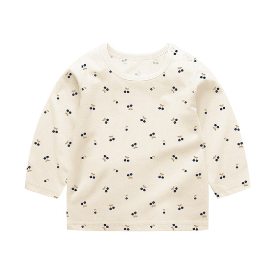 
Boys aged 0-5, long-sleeved T-shirt, baby girl, pure cotton autumn clothes, small children's fashionable tops, baby autumn clothes, pajamas, outside
