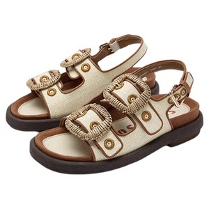 
SUGARSU crisp summer new thick-soled holiday-feeling open-toe grass woven sandals fashion casual women's style