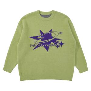 
Mentmate autumn and winter mink hair explosive six-pointed star round neck sweater pullover sweater top for men and women loose