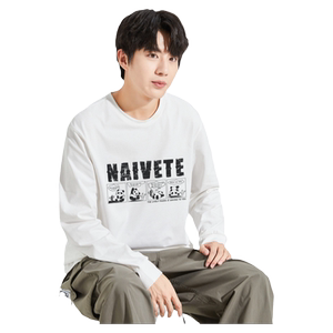 
Tangshi spring and autumn new long-sleeved T-shirt men's chest pattern loose round neck top trendy and cool inner layering shirt t