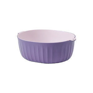 Thickened double -layer plastic washing basin draining basket kitchen artifact multi -functional home fruit dish washing fruit basket