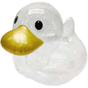 Children's swimming rim net red thickened sitting circle ins, infant and young children's underarms ring transparent head duck buoyancy life rings
