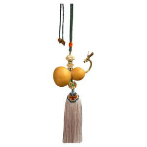 
Natural gourd car pendant retro tassel lotus car rearview mirror pendant Chinese knot pendant peace
