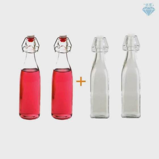 Clasp glass sealed water bottle enzyme wine juice bottle000