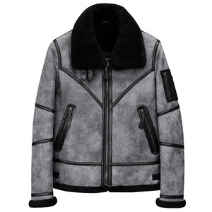 
Hanmingshi B3 original ecological sheepskin all-in-one men's motorcycle winter jacket genuine leather jacket men's leather jacket work wear