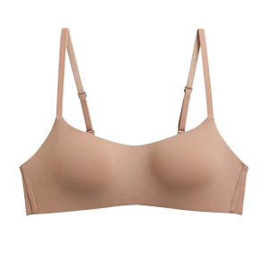 
Seamless underwear for women with small breasts, thin summer basic simple half-cup square neck low-cut invisible girl bra