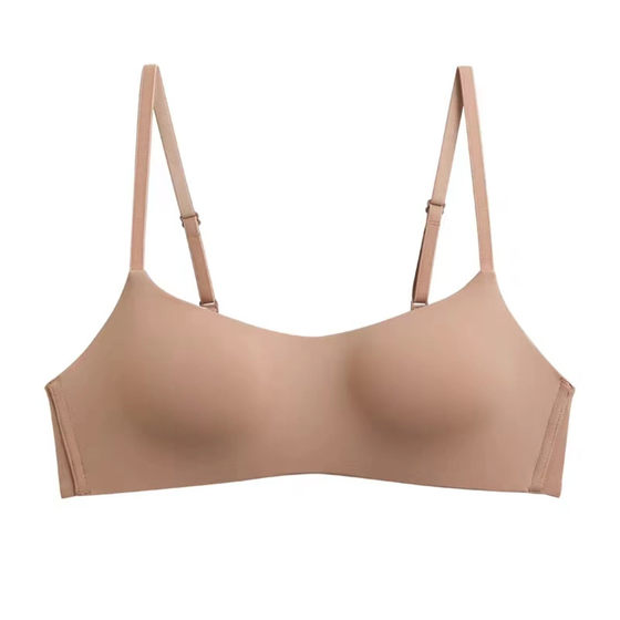 
Seamless underwear for women with small breasts, thin summer basic simple half-cup square neck low-cut invisible girl bra