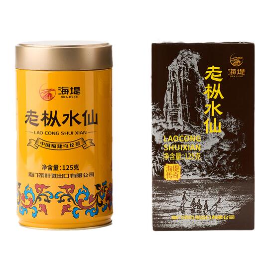 海堤茶叶旗舰店浓香型黄罐老枞水仙125g*4