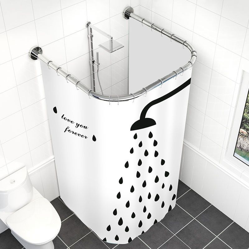 99元的U型浴室杆安装体验，家装淋浴新选择，经济实惠免打孔