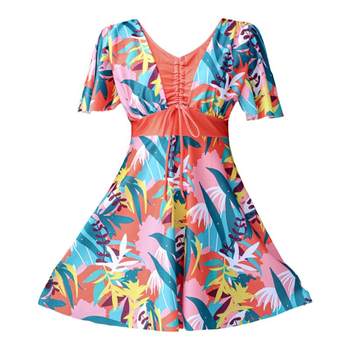 Women's skirt-style split swimsuit for middle-aged and elderly mothers