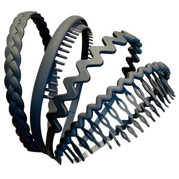 Black headband for men with non-slip headband for women