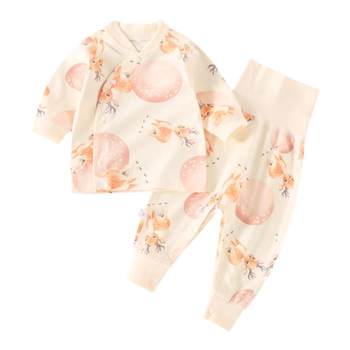 Spring and Autumn Pure Cotton Crotch Underwear Set Belly Protection