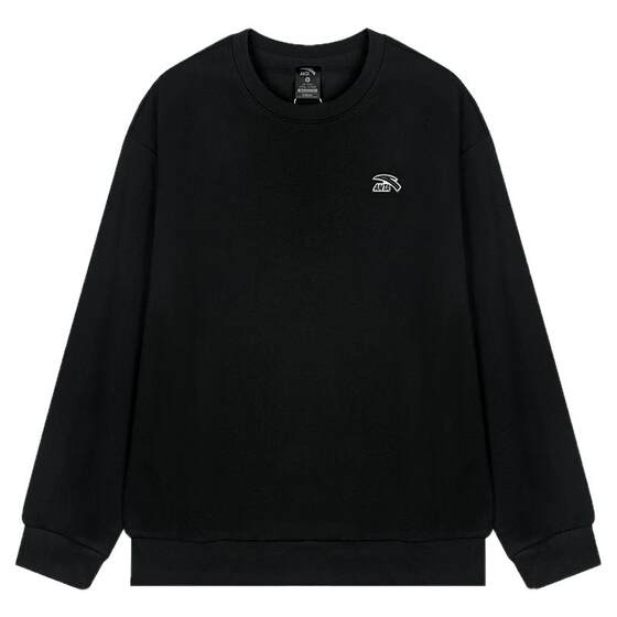 
ANTA sports sweatshirt men's spring velvet thickened round neck with gray long-sleeved pullover T-shirt hooded jacket