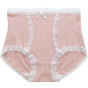 
Women's large size high waisted underwear for fat mm 200*0.5kg buttocks lifting and belly tightening antibacterial modal cotton sexy lace autumn and winter style