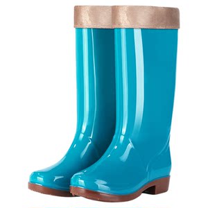 
Rain boots for women's high tube rain boots for women's waterproof and non-slip plus velvet warmth fashionable water boots for labor protection work rubber shoes