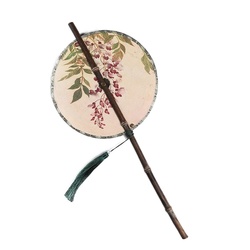 Ancient Style Rollable Waist Fan With Butterfly Design