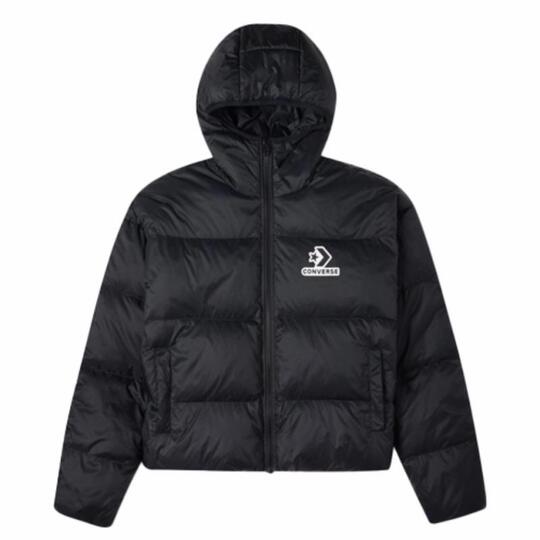 Converse Women's Down Jacket Warm Hooded Short Puffer Coat
