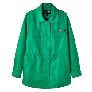 
U/TI green drawstring windbreaker jacket for women versatile and vibrant outdoor style casual top Youti 2024 spring new style