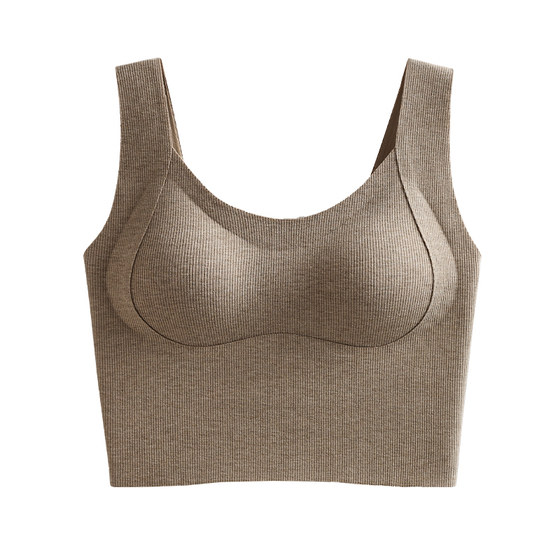 
Catman thermal vest for women with chest pad all-in-one seamless inner base layer bra for autumn and winter without wearing bra straps