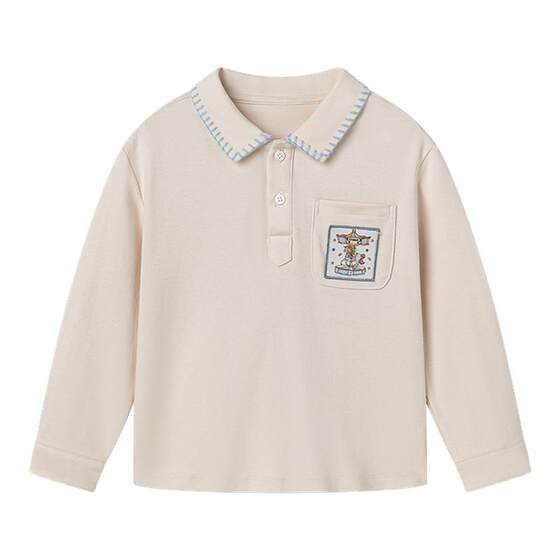 
Manxi children's clothing children's long-sleeved shirt spring POLO shirt 2026 new boys' tops boy's long-sleeved T-shirt