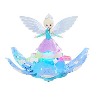 Dancing Princess Elsa Ice and Snow Spin with Lights and Music Universal Wings Children's Electric Toy for Girls