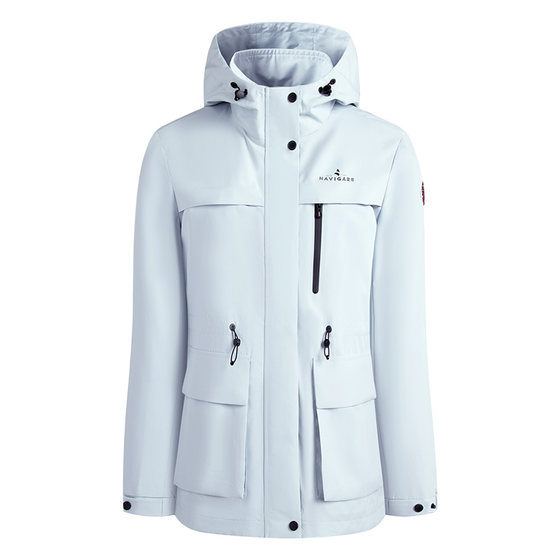 
[Pilot Series] Navigare small sailboat plus velvet jacket for women in autumn and winter new hooded three-defense mid-mount windbreaker