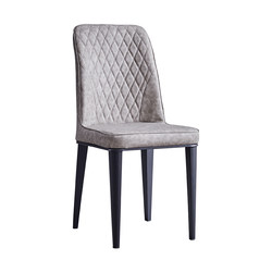 Carbon steel leather Nordic fan-shaped thick leg dining chair