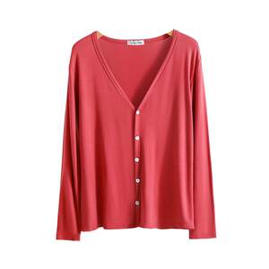 Modal Cardigan Female Spring and Summer thin long -sleeved air -conditioned shirt Loose pure color sunscreen jacket Wet outside wearing short jackets