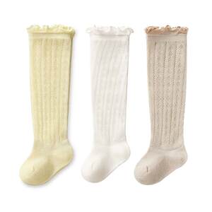 
Baby stockings summer thin section 0 to 3 months newborn baby boy summer mesh breathable over-the-knee anti-mosquito socks