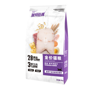 
Paide cat food 5kg general-purpose blue cat British short cod stray cat food fresh meat full price staple food for adult and young cats 10*0.5kg