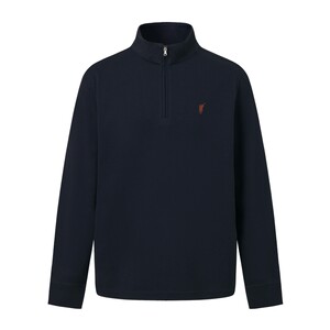 
POLOWALK men's long-sleeved T-shirt 2026 spring new stand-up collar half zipper simple versatile long-sleeved T-shirt for men