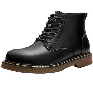 Madden men's shoes black Martin boots men's spring mid-high top casual leather shoes popular British style work boots