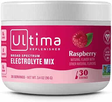 美国代购Ultima Replenisher Raspberry Electrolyte Powder, New