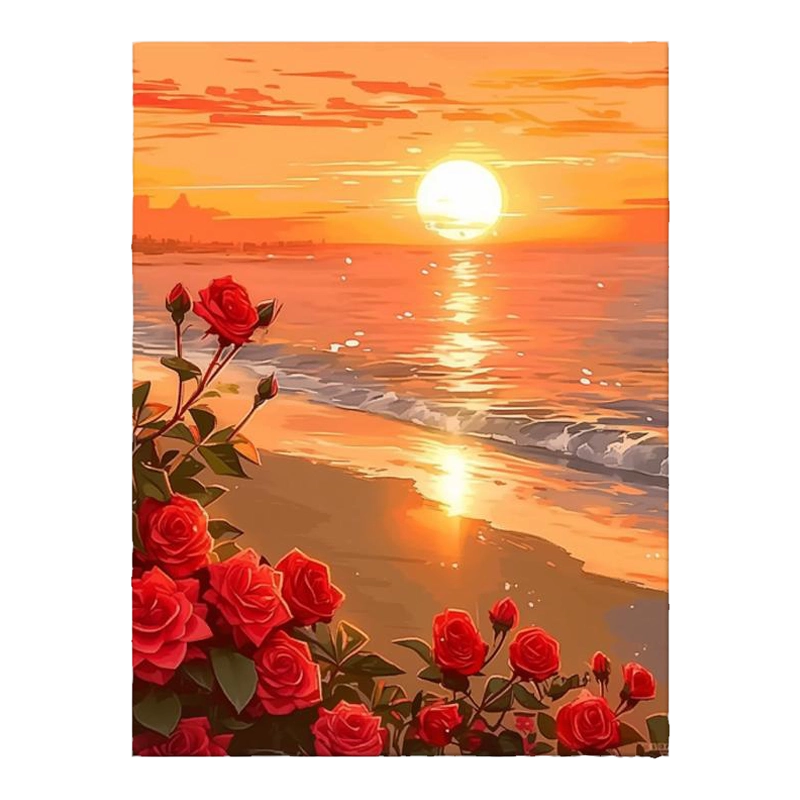 肉筆画　【静物】　山波朋子　油彩画 荷花数字油画diy莲花油彩画手工涂色手绘成人解压丙烯装饰画荷叶_