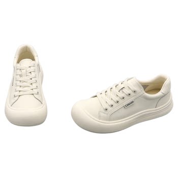 
Genuine leather white shoes, juren leather flat casual shoes