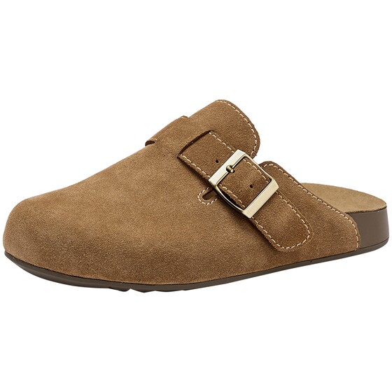 
Hot air genuine leather Birkenstock shoes for women 2026 spring new popular casual retro cork toe-toe half slippers
