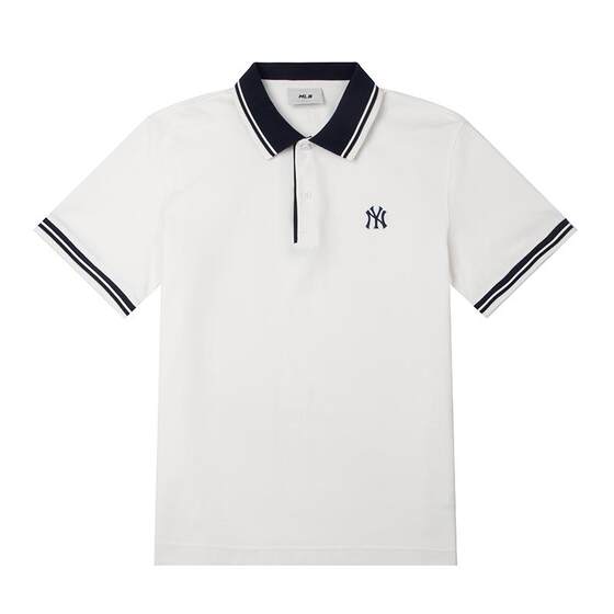 
[Self-operated]MLB short-sleeved fashion men's and women's POLO shirt lapel casual clothes trendy sportswear 3APQB0253
