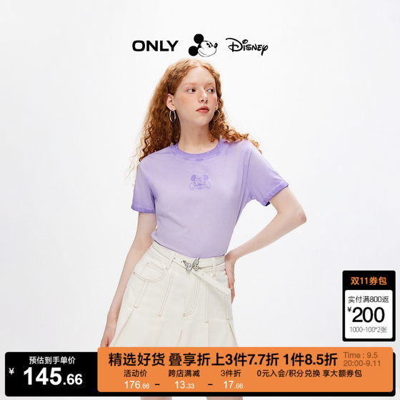 ONLY奥莱夏季新款迪士尼DISNEY联名款修身正肩T恤女