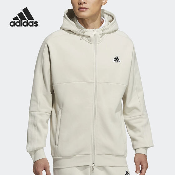 Adidas/阿迪达斯官方正品男子舒适连帽运动休闲夹克外套 HG1833