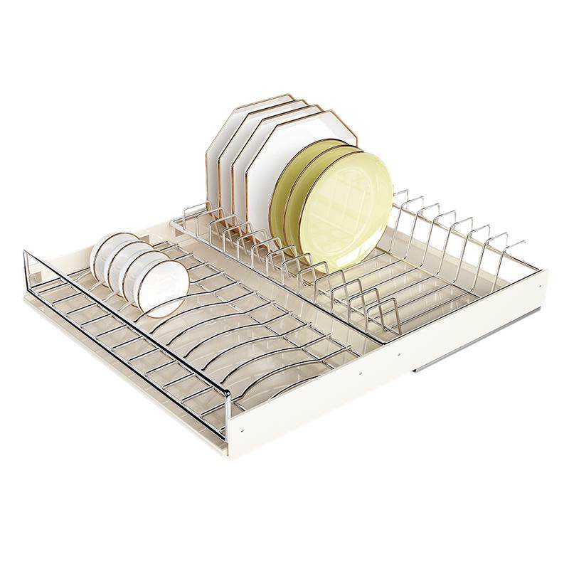 Stainless Steel Kitchen Pull-Out Dish Storage Rack Cabinet Dish Rack ...