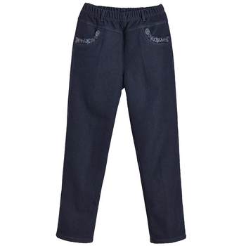 Middle -aged and elderly denim pants women's winter mothers pants plus velvet
