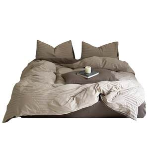 
Class A home style pure cotton bed sheet single piece simple white bed jacquard quilt cover ins style cream style pure cotton bed sheet