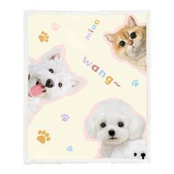 Fuzz Pet Customized Original Hand-painted Blanket Double-Layer Sheep Velvet Throw Blanket Sofa Blanket Creative Gift for Cats and Dogs