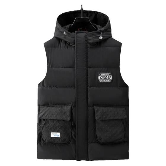 
Oversized cotton vest in winter wear for men thickened and fattening and warm vest hooded vest