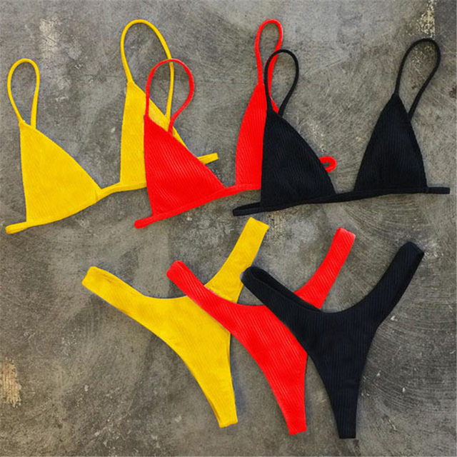 ເດັກຍິງຊຸດ Bikini Sexy Brazilian Swimsuit ເຕະບານຂະຫນາດນ້ອຍຕັດສູງ