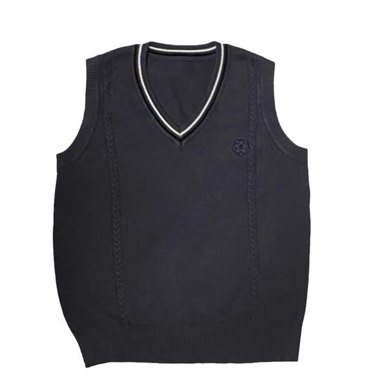 
BearDoll2025 autumn and winter new jk sweater vest vest college style dark gray knitted versatile