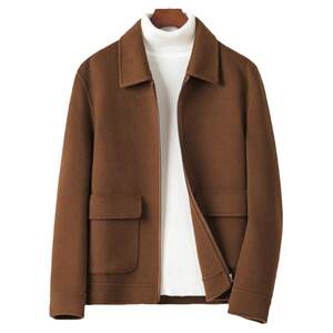 Autumn and winter new products double -sided woolen coat men's short hairy woolen woolen jacket non -cashmere casual outer jacket tide
