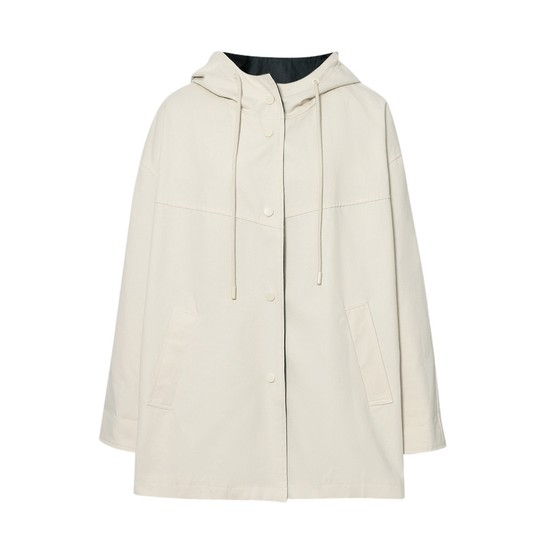 
Shifanli classic MIU contrasting hooded windbreaker 2025 autumn new Korean loose casual versatile jacket for women