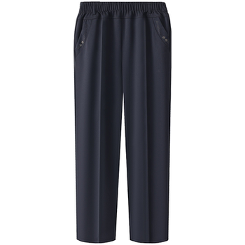 70-year-old grandma's pants are stretched on all sides
